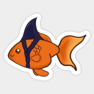 Goldfish Shark Funny Motivational Sticker